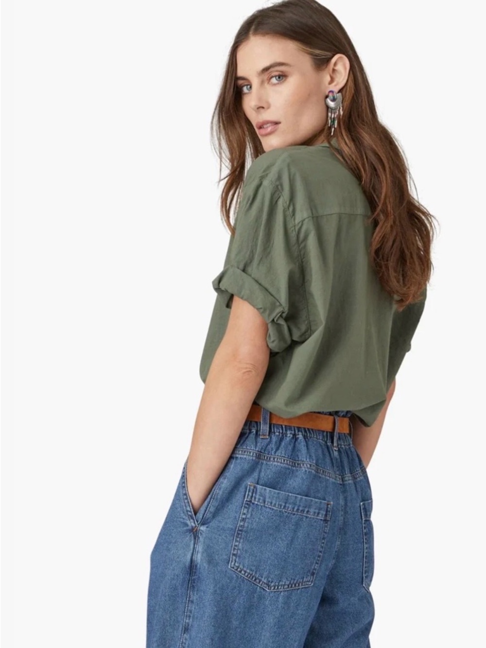 Denim Forum Olive Green Top